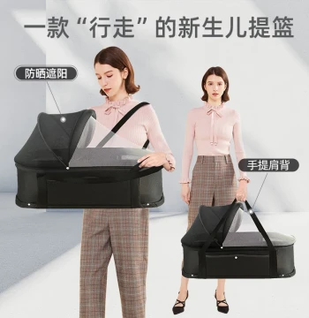 Baby Car Sleeping Basket Newborn Handheld Basket Foldable Portable Cradle Infant Bed Anti-Compression Nest Bed