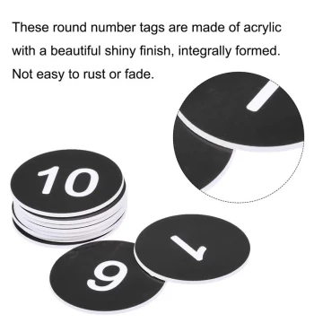10Pcs Plastic Number Tag 1-10 Digital Tags Sign Tag Acrylic
