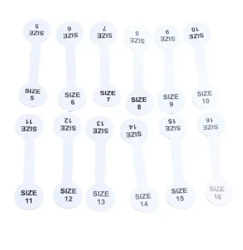 100pcs Ring Size Printed Tags Self-adhesive, glue ends adhes