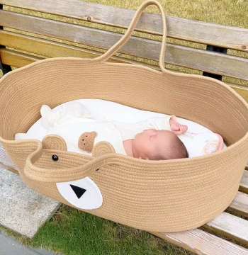 Infant Carry Basket Sleeper, Portable Travel Newborn Discharge Car Handheld Basket, Baby Crib Bed