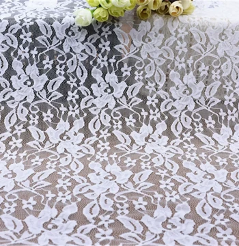 Hot-Selling Hollow Lace Fabric for Wedding Dresses and Apparel; Nylon Stretch Lace Cloth in Stock