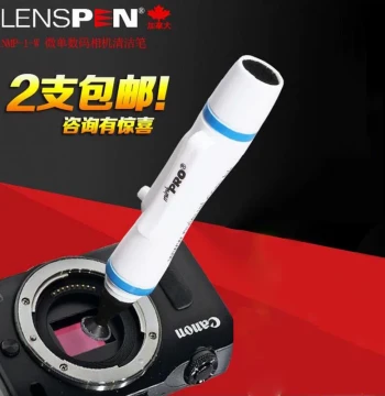 LENSPEN Blue Ring Small Lens Cleaning Pen NMP-1-W for Mirrorless Digital Cameras and GOPRO - Fingerprint Removal with Light Gray Carbon Powder