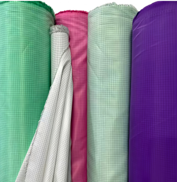 Anti-static Grid Fabric: Polyester-Carbon Fiber Blend, Breathable & Dust-proof for Electronic Packaging and Cleanroom Use