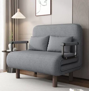 Wrought Iron Sofa Dual-Use Foldable Sofa Bed Small Apartment Living Room Multi-Function Balcony Study Double Extendable Bed