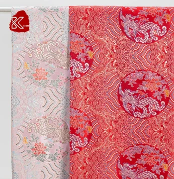 Brocade Cheongsam Chinese-Style Children's New Year Outfit, Wave and Phoenix Pillow, Hanfu Fabric, High-Precision Nylon Jacquard