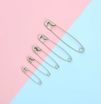 Safety Pin Brooch Copper Eco-friendly Rust-proof Silver Clothing Fixing Pin Multiple Sizes Metal Safety Pins