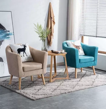 Nordic 2025 Minimalist Mini Sofa Chair, Fabric Balcony or Bedroom Small Sofa for Women
