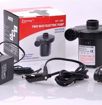 Car and Home Use V-Type Electric Air Pump Inflator Deflator 220V Dual Power Pump for Inflatable Mattresses and Pools