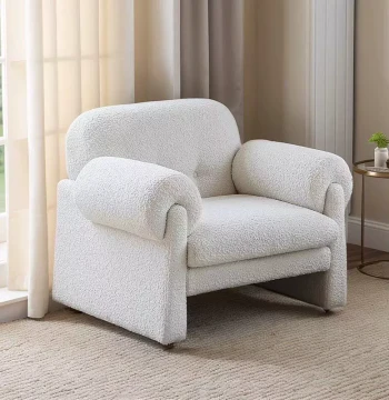 French Retro Cream-Style Instagram Fabric Sofa: Modern Minimalist Small Apartment Living Room Vintage White 3-Seater