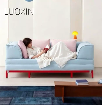 Compact Foldable Sofa Bed, Multi-Function Extendable Pull-Out Couch, Fabric Lazy Sofa for Living Room