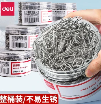 Deli Paper Clips, Office Supplies Stainless Steel Colorful Large Creative Cute Stationery Pins, Triangular Paper Clips, Thickened Clothes Fasteners, Bookmarks, Return Pins