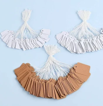 100Pcs/Lot Blank Price Label Tags With String Rectangular Kr