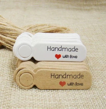 5*1.3cm cute shape kraft paper blank price label tag 100pcs