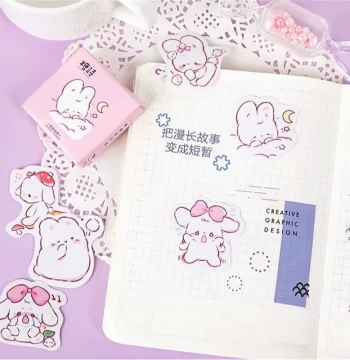 45 pcs/box Cute rabbit daily Kawaii Decoration ers Planner S