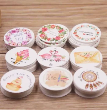 100pcs circlr tag Newest design Hand with love around flower