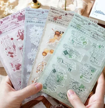 1Pack set vintage silicone stamps letterhead story printing