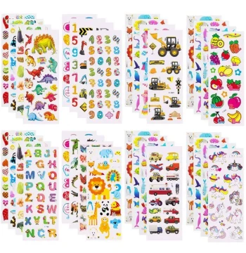 5 Sheets Kids ers Puffy ers for Children Birthday Christmas