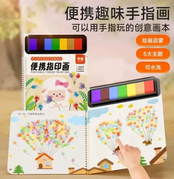 Portable Children Finger Painting Ink Non-Toxic Colorful Stamp Pad Creative Fun Baby Graffiti Painting Album