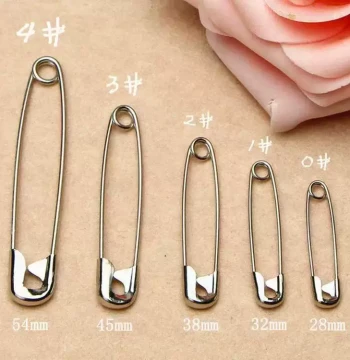 Multi-Size Steel Safety Pins, Large & Small Nickel-Plated Metal Fastener Pins for Clothing Tags, Thickened Rust-Proof Brooches