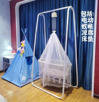 Viral Chaozhou Style Electric Baby Cradle - Up-and-Down Rocking Motion Alternative to Squatting - Adjustable Height Automatic Rocking Bed