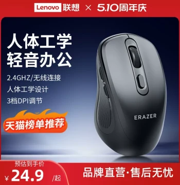 Lenovo Ecosystem Brand Ynec Wireless Mouse for Laptops and Desktops, Office and Home Use, Unisex, Colorful Options, Quiet Click