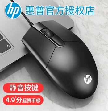 HP Wired Silent Mouse for Office and Gaming, Universal for Laptops and Desktops, Matte Finish USB Mute