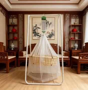 Up-and-Down Rocking Chaozhou Non-Manual Baby Cradle, Infant Soothing Swing Bed, Children's Hanging Bed Stand, Electric Baby Soother