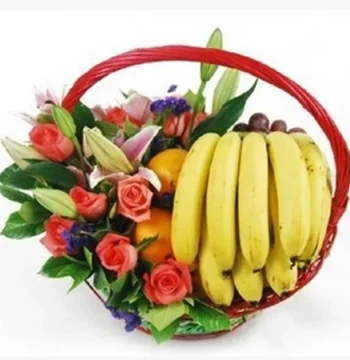Premium Fruit Flower Basket, Small Basket, Same-Day Delivery in Zhengzhou, Fresh Flowers, Business, Hospital Visits, Teacher Gifts, Nationwide Fruit Baskets