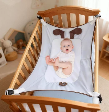 Baby Bed-in-Bed Children's Cartoon Hanging Cradle Indoor Baby Soothing Swing Mesh Net Bed, Breathable Comfortable Protection