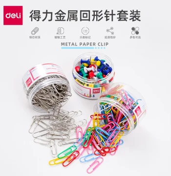 Deli Paper Clips, Office Colored Paperclips, Cute Decorative Creative Supplies, Bookmark Fixers, Nickel-Plated Thickened Binding Stationery, 600 Pieces Free Shipping, Multi-Function Clips for Folders