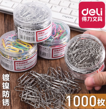 Deli Paper Clips, Office Supplies, Nickel-Plated Thickened Large Box Wholesale with Free Shipping, Colorful Rust-Resistant Metal Binder Clips and Creative Cute Bookmarks