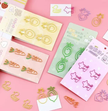 Creative Cute Paper Clips: Ins-Style Student Cartoon Shaped Colored Metal Clips for High-Aesthetic Stationery
