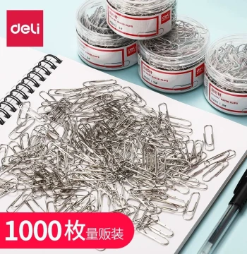 Deli Paper Clips, Office Supplies Assortment, Colored Spiral Clips, Plated Thickened Electroplated Surface, Stationery Fasteners, 10-Box Wholesale