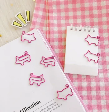 Instagram Cute Animal Creative Pig Paper Clips DIY Decoration Cultural Creative Paper Clips Girly Heart Card Packing Materials