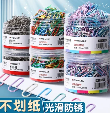 1000 Colored Paper Clips, Office Supplies, Large File Bookmarks, U-Shaped Fixing Clips, Storage Box Stationery, Wholesale