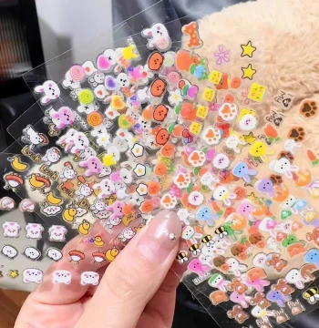 Children's Nail Stickers, Safe and Eco-Friendly Manicure, Cartoon Rabbit Design, Non-Toxic Odorless Girl Toy Nail Decals