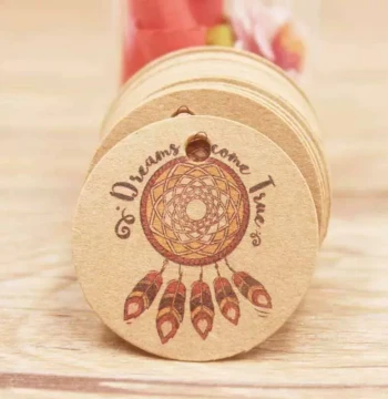 100pcs circlr tag Newest design Hand with love around flower