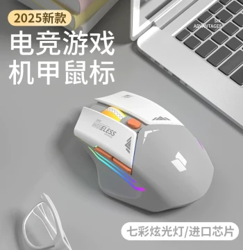 Mecha Wireless Bluetooth Silent Mechanical Esports Gaming Rechargeable Mouse for Desktop and Laptop Universal Dual Mode