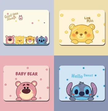 Cute Cartoon Bear Small Mouse Pad for Women, Non-Slip Wear-Resistant Soft Pad, Thickened Office & Entertainment Desk Mat with Wrist Rest