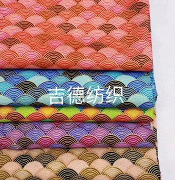 Japanese Style Hot-Stamped Fabric with Traditional Prints: Cotton Cloth for Hanfu, New Year Outfits, Qipao, and Sachets