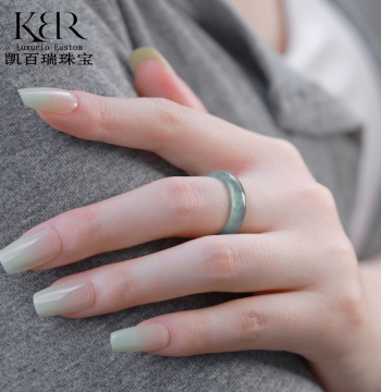 Starry Sky Ambience Authentic Natural Grade A High-Ice Jadeite Ring Fashion Haute Couture Band KBR0610001