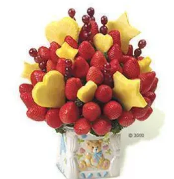 Qixi Festival Gift Box - Guo Zhi Yuan Local Fruit Bouquet, Creative Gift, Fruit Basket for Birthday and Fresh Flowers