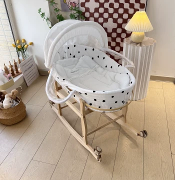 Baby Cradle Bed Cover, Portable Bassinet Side Skirt, Newborn Handheld Basket Cooling Mat, Infant Lounger Bedding