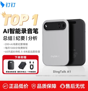 Alibaba DingTalk A1 AI Smart Recording Pen - Meeting Minutes Analysis, Summary, Real-Time Transcription and Translation Card