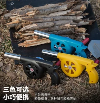 Hand-Crank Blower with High Airflow - Outdoor BBQ Fire Starter Tool for Camping and Charcoal Ignition