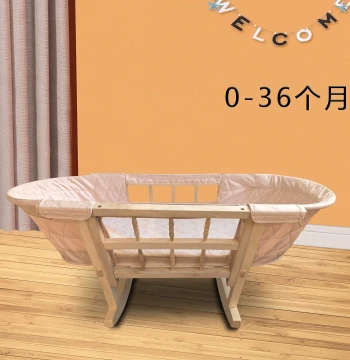 Solid Wood Baby Cradle: Traditional Hubei Style Rocking Bed for Infants and Toddlers up to 3 Years Old