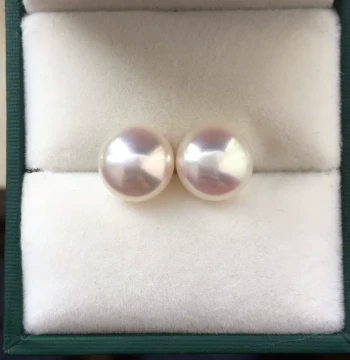 Natural Freshwater Pearl Stud Earrings - 6A Grade Extra Strong Luster Comparable to Japanese Akoya Seawater Pearls, 925 Sterling Silver