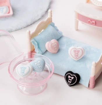 Kelulu 'Lace Style Heart' Nintendo Switch Joystick Caps for OLED NS2 Controller - Silicone Thumb Grips