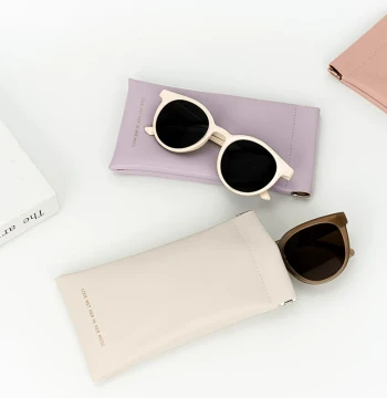 Premium Women's Glasses Case for Sunglasses, Portable Snap-Open Case with Cleaning Cloth and Auto-Close Protection