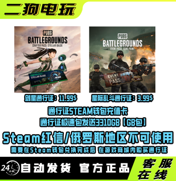 PUBG Battlegrounds, Stellar Blade Eve Artisan Pass, Star Clash Pass, Steam Wallet Recharge Card